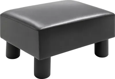 Produktbild von Moderner Sitzhocker mit Kunstleder für Wohnzimmer und Schlafzimmer, Schwarz