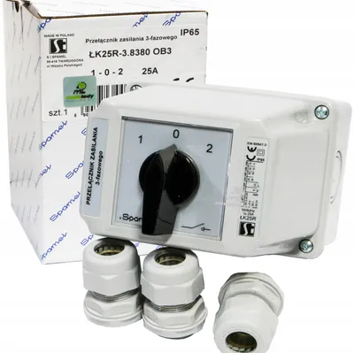 Produktbild von SPAMEL Netzumschalter Generator 25A 3-polig im Gehäuse