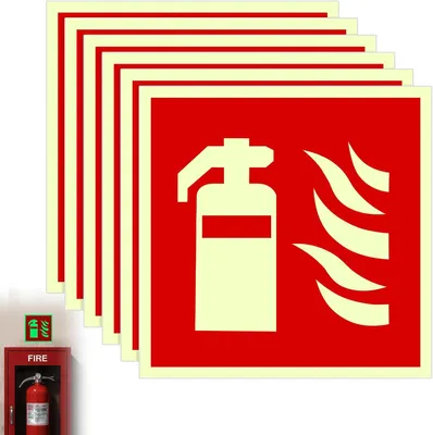 Productafbeelding van Brandblusser-signaalverlichting, set van 6 stuks, veiligheidssymbool voor thuis en kantoor