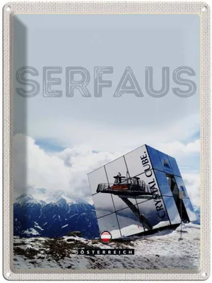 Produktbild von vianmo Blechschild 40x30 cm Serfaus Österreich Schnee Winterzeit Bildmotiv Reisemotiv Abenteuer Reisen Europa Urlaub