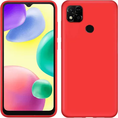 Produktbild von Redmi 10A Hülle, Flüssig Silikon Weich Gummi Schutzhülle für Xiaomi Redmi 10A Rot