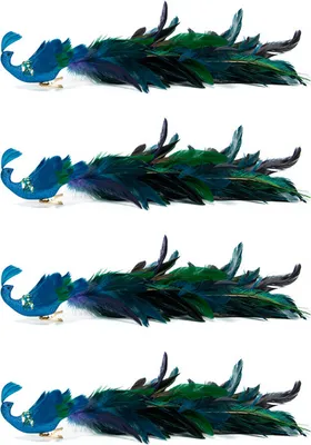 Image de (4 pièces) Peacock Intérieur ornements décoratifs oiseau avec clip pour l'arbre de Noël décorations de jardin
