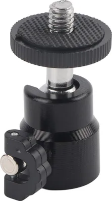 Zdjęcie produktu dla obrotowa o 360° mini głowica kulowa z uchwytem śrubowym 1/4" do kamery DSLR (czarna)