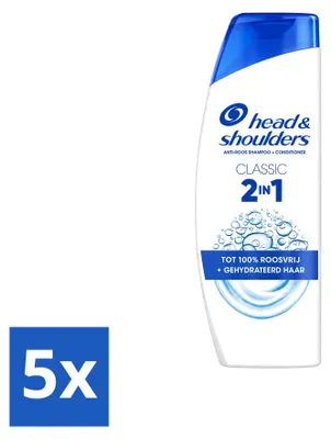Produktbild von 5 x Head & Shoulders 2-in-1 Classic Anti-Schuppen-Shampoo, 300 ml - Vorteilspackung - 5 Stücke