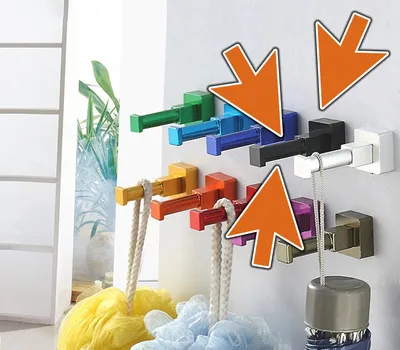 Immagine prodotto di Set di 10 ganci appendiabiti (alluminio, quadrato, nero)