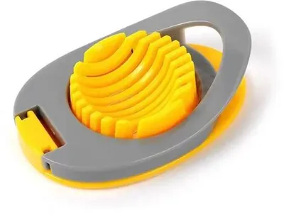 Productafbeelding van Ibenzoa® eierdooierder van 304 roestvrij staal en ABS – voor gelijkmatige plakjes hardgekookte eieren (rond en ovaal), 11,7 x 8,2 x 3,5 cm, 64 g