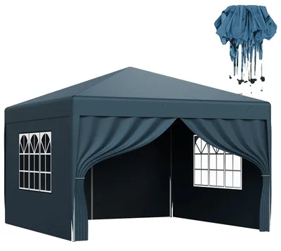Produktbild von Gazebo, Schnelle Einrichtung, Geräumige Unterkunft, Blaue 3X3M Stoff