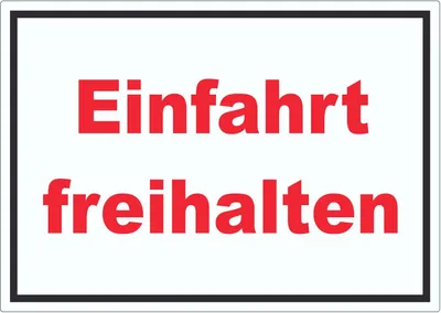 Produktbild von Einfahrt freihalten Schild rot-weiß-schwarz A1 Rückseite selbstklebend