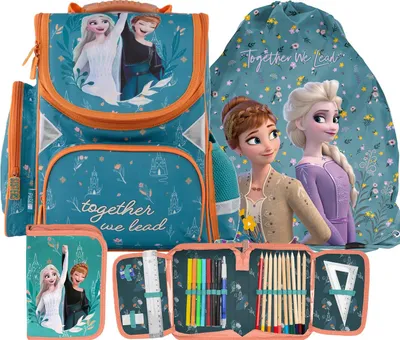 Produktbild von Eiskönigin Schulranzen 3teilig schulrazen set rucksack ranzen schulrucksack schulranzen FUR MADCHEN disney FROZEN fur madchen