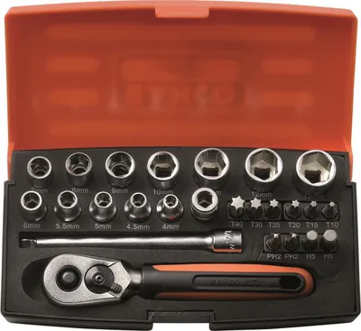 Produktbild von Bahco Steckschlüsselsatz 25tlg. 1/4 Zoll mit Dynamik-Drive - SL25