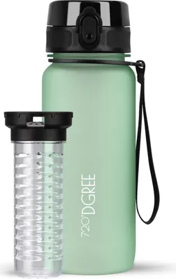 Produktbild von uberBottle softTouch Trinkflasche mit Fruchtbehälter 650ml / Kiwi Green/ 720DGREE