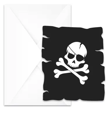 Produktbild von Piraten Party Totenkopf 6 Einladungskarten
