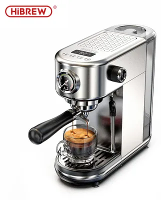 Produktbild von HiBREW H10B Halbautomatische Espressomaschine, 20 Bar, 51 mm Siebträger, Thermoblock-Technologie, einstellbare Temperatur, Edelstahl