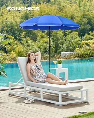 Produktbild von Sonnenschirm - Strandschirm - 160 cm - UV-Schutz UPF 50+ - Neigbar 30° beidseitig - Höhenverstellbar - Mit Tragetasche - Blau