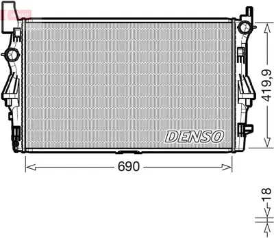 Produktbild von DENSO DRM17114 Kühler Wasserkühler Motorkühler passend für MERCEDES-BENZ VITO Kasten (W447) VITO Tourer (W447) VITO Mixto (W447)