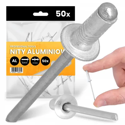 Obrázok produktu pre TRCR 50x hliníkové nitovacie nity 4x12,5 mm pozinkované
