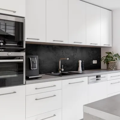 Produktbild von Dedeco Küchenrückwand Motiv: Beton V8, 5mm Hartschaum Kunststoffplatte PVC als Spritzschutz Küchenwand Wandschutz wasserfest, inkl. UV-Lack matt, alle Untergründe, 220 x 60 cm