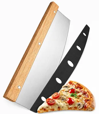 Imagen del producto de Cortador de pizza con hoja ancha, de acero inoxidable, para pizza y flammkuchen, 1 unidad