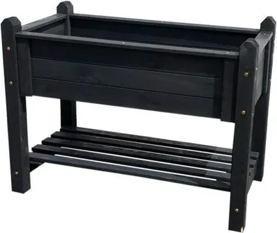 Produktbild von Hochbeet auf Stelzen promadino inkl. Folie 114 x 60 x 84,5 cm anthrazit