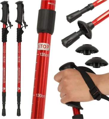 Immagine prodotto di Bastoncini da trekking, bastoncini da nordic walking pieghevoli neri