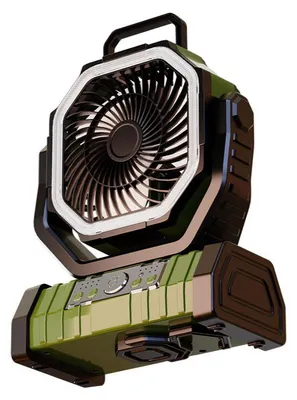 Produktbild von Zimilo Akku Ventilator mit Fernbedienung, 20000mAh, 360° drehbar, Schwenkfunktion, 4 Windstufen, LED Nachtlicht, für Büro, Campin, Grün