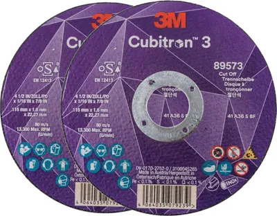 Image de 3M Cubitron 3 disque à tronçonner, 115 × 1,6 mm, 2 pièces, 89573