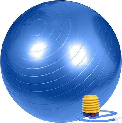 Obrázok produktu pre Ibenzoa® Fitness lopta, priemer 65 cm, vyrobená z polyuretánu, s ručnou pumpou – stabilná lopta na cvičenie, vhodná na posilňovanie core, jogu, pilates a ergonomické sedenie