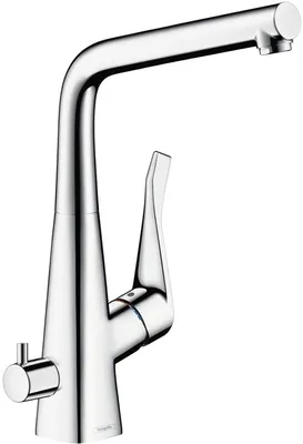 Produktbild von Hansgrohe Metris Spültischmischer Select Schwenkauslauf Chrom mit Geräteabsperrventil