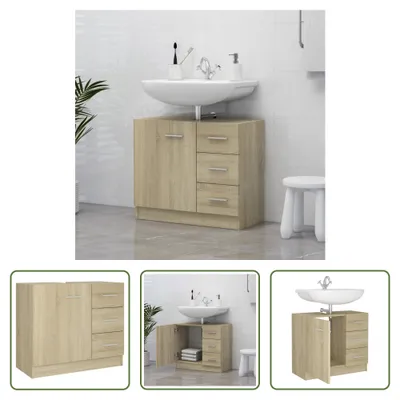 Obrázek produktu pro The Living Store Dubová toaletní skříňka Sonoma 63x30x54 cm materiál na bázi dřeva
