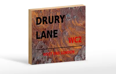 Produktbild von Holzschild London 18x12cm west end Drury Lane WC2