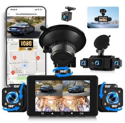 Productafbeelding van 4-Kanaals Spiegel Dashcam met 1080p Resolutie