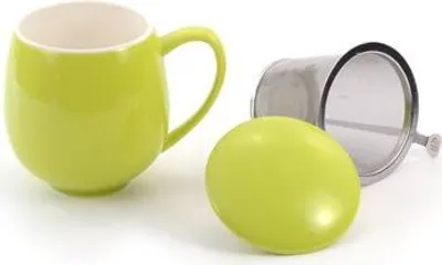 Produktbild von Kräuterteetasse "Saara" Porzellan, 3- teilig, Lime-Grün 0,35 l