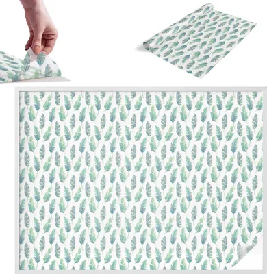Obrázok produktu pre Vitrážová fólia na okno - 146x200 cm - Vitrážová fólia na okno, dekoratívna a nepriehľadná - Samolepiaca dekoratívna fólia na sklo s vitrážovým vzorom - UV ochrana, jednoduchá inštalácia, dekorácia na okno - Tropické listy