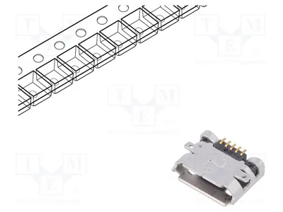 Obrázok produktu pre 5x zásuvka: 5 USB B micro, horizontálne, USB 2.0, 10118192-0001LF, kompatibilné s USB a IEEE139