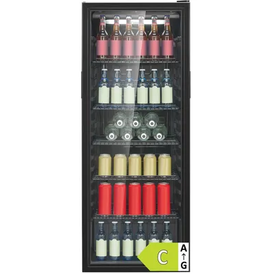 Produktbild von Bomann® Kühlschrank mit Glastür | | 143cm | Getränkekühlschrank 2 - 12°C | MultiAirflow | Türanschlag wechselbar | KSG 7292 schwarz