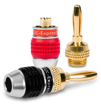 Produktbild von Bananenstecker für Lautsprecherkabel 2x Stecker NEXMEX Vergoldet Steckverbinder