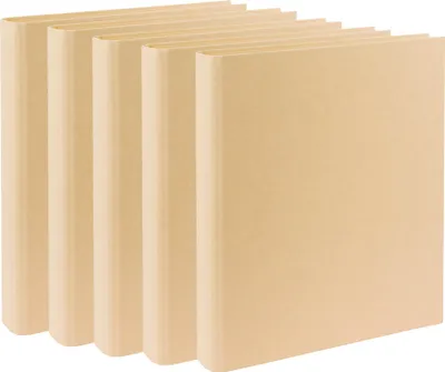 Produktbild von Ordner DINA4 schmal, Ringordner inkl. Klarsichtfolien (Creme) (5 Stk.)