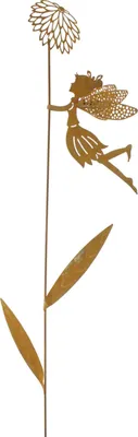 Produktbild von Stecker Fee Elfe L65cm Metall rost schwebend an Blume Garten Deko Pick Stab