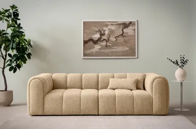 Produktbild von DOMO Collection Sofa 800 020, 3-Sitzer Bigsofa mit Taschenfederkern, 3er Couch, Modulsofa, Couchgarnitur, 118 x 254 x 69 cm (BxTxH), beige
