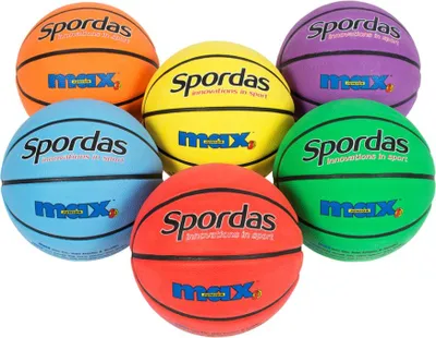 Immagine prodotto di Set di 6 palloni da basket Max in gomma colorata