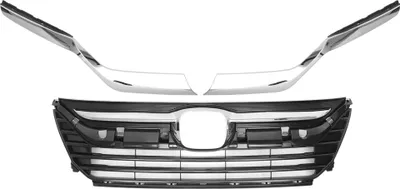Produktbild von Chrom Silber Schwarz Front Motorhaube Stoßstange Kühlergrill für Honda Odyssey 2018-2020 Frontstoßstange Nieren Kühlergrill 1 Satz