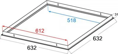 Produktbild von Einbaurahmen Weiß für LED Panel 600