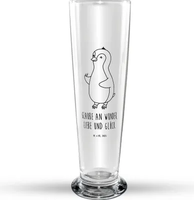 Produktbild von Mr. & Mrs. Panda Bierglas Pinguin Marienkäfer - Transparent - Geschenk, Liebe, Trinkglas, Bierbecher, Aufmerksam, Glück, Freude, Bier Glas, Glasbierglas, Wunder, Kleine