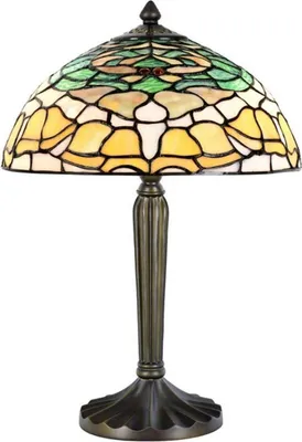Produktbild von Casa Padrino Luxus Tiffany Tischleuchte Mehrfarbig / Bronze Ø 30 x H. 46 cm - Schreibtischleuchte - Hockerleuchte - Wohnzimmer Deko Leuchte - Scheibtisch Deko Leuchte - Tiffany Leuchten