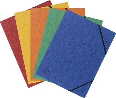 Immagine prodotto di 5x Exacompta 555410E Cartellina portadocumenti - A4, 355 g/m², elastico, 5 pezzi assortiti