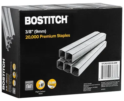 Image de Agrafeuses Bostitch B8, agrafes de 3/8 de pouce, système PowerCrown, 20 000 pièces, couleur argent ou gris
