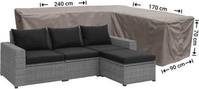 Produktbild von Raffles Covers Schutzhülle lounge sofa L-Form 240 x 170 x 90 H: 70 cm | Atmungsaktiv | Wasserdicht | UV-beständig | Elastischer Kordelzug