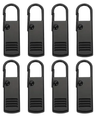 Reißverschluss-Anhänger, 8 Stück, Metall, schwarz, für Gepäck