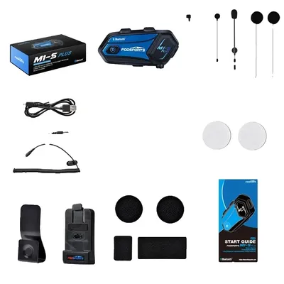 Image de Casque moto Intercom, partage de musique, Bluetooth sans fil, 1 PC Intercom bleu