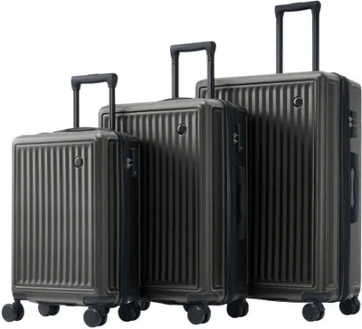Immagine prodotto di Set di valigie AIORBER, set M-L-XL, tasche in rete, manico telescopico regolabile in altezza, ampio spazio, chiusura doganale TSA, per viaggi, viaggi di lavoro, grigio